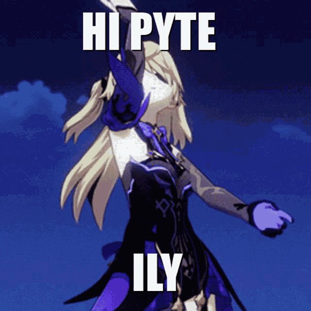 a picture of a girl with the words hi pyte ily on the bottom