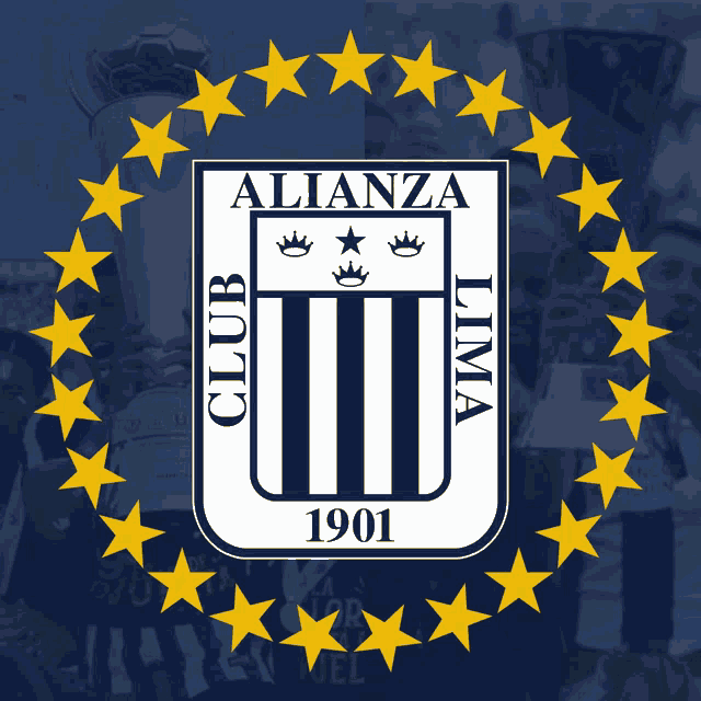a logo for alianza lima with a circle of yellow stars around it