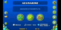 a screen shot of a game called acumarine with a blue background