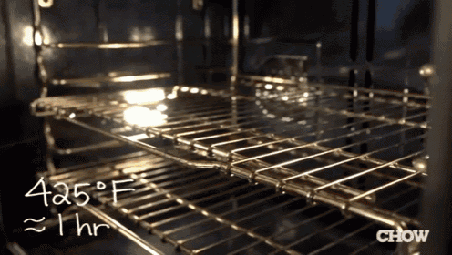 the inside of an oven that is 425 degrees