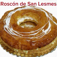 a close up of a roscon de san lesmes donut