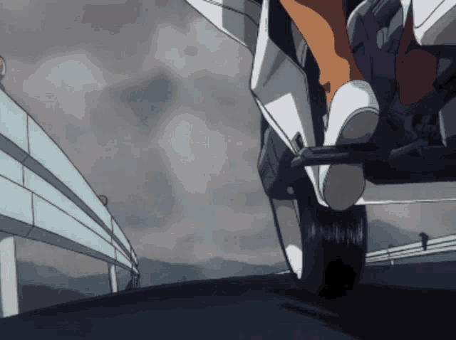 a cartoon drawing of a person riding a motorcycle