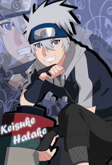 kakashi hatake from naruto is wearing a headband and a hoodie .