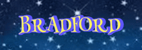 the name bradford is on a blue background