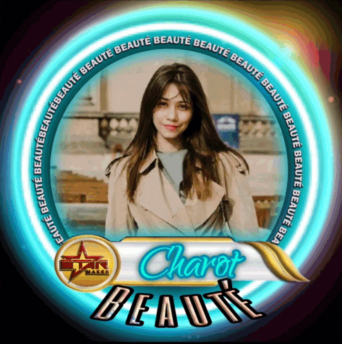 a picture of a woman in a circle that says charot beaute on it