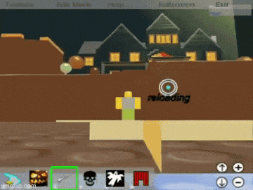 a screenshot of a video game that says ' reloading ' at the top