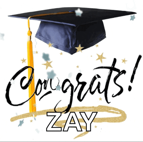 congratulations zay is written on a white background