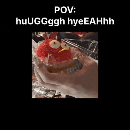 a picture of angry birds with the caption pov huugggh hyeeahhhh