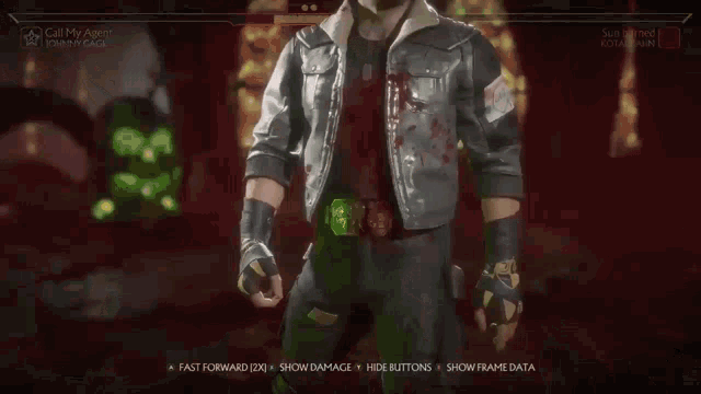 a video game character named johnny cage is winning