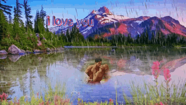 I Love You Raining GIF - I Love You Raining Romance In The Lake GIFs
