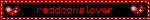 a red sign that says reddoors lover with two hearts