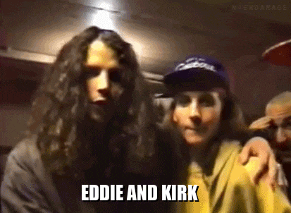 eddie and kirk are standing next to each other in a photo
