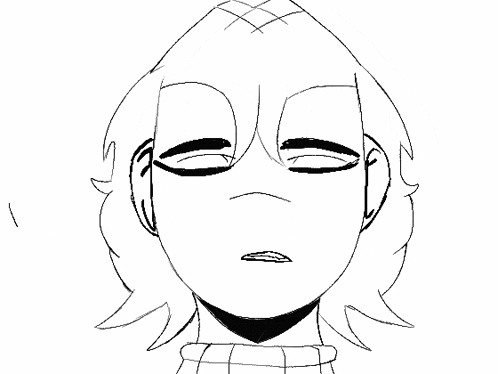 a black and white drawing of a girl 's face with a choker around her neck .