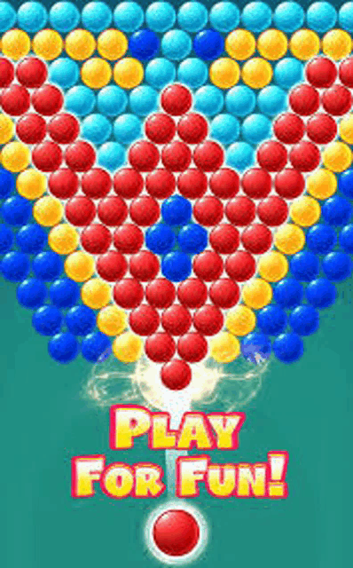 a screenshot of a bubble shooter game that says play for fun .