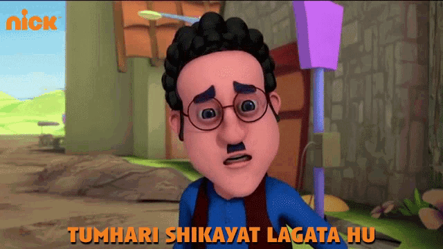 a cartoon of a man with glasses and the words tumhari shikayat lagata hu on the bottom
