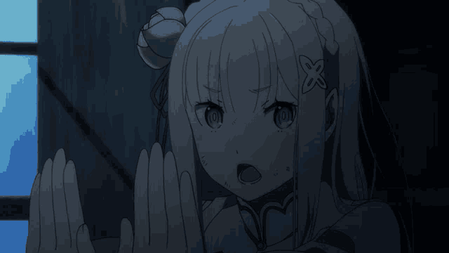 a girl with a x on her hair is praying