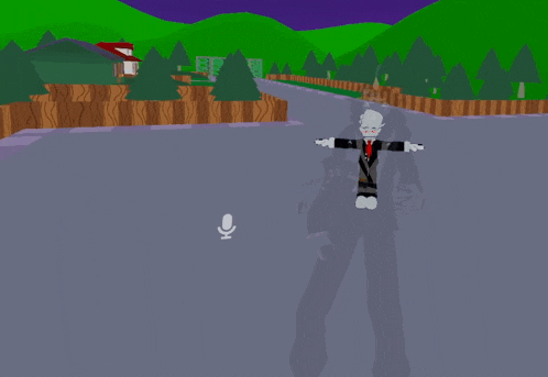 a cartoon character is standing in front of a microphone and a sign that says anythepuppet