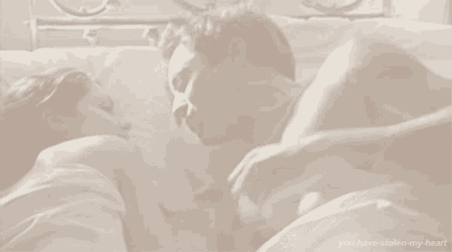 a picture of a man and woman kissing with the words you have stolen my heart below them