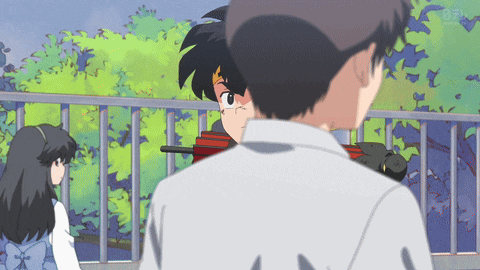 a man and a girl are standing next to each other in a cartoon scene