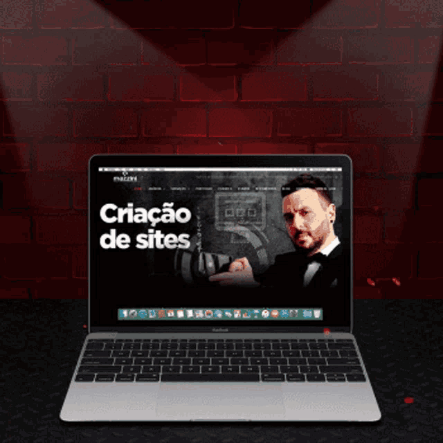 a laptop with the word mazzini on the screen