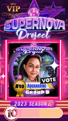 a poster for the supernova project shows a woman in a purple frame
