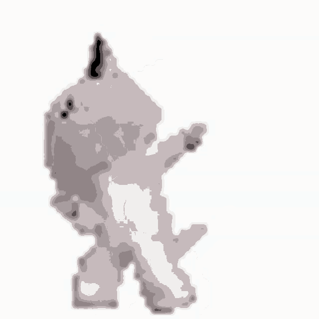 a white dog is dancing in a pixel art style .
