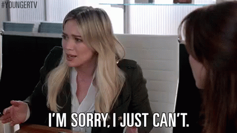 I'M Sorry, I Just Can'T. GIF - Younger Tv Younger Tv Land GIFs