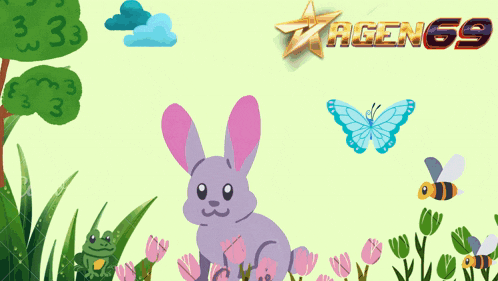 a slot machine called rabbit garden with rabbits and foxes on it