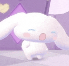 cinnamoroll is a white bunny with a pink nose and ears .