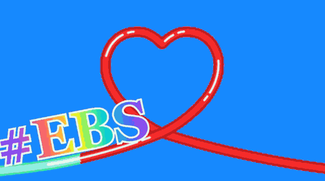 a blue background with a heart and the letters hebs