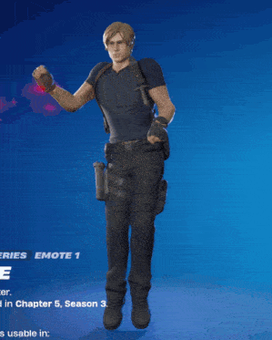 a man in a video game with the words " tries emote 1 " above him