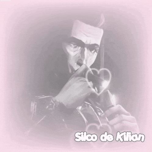 a black and white drawing of a man with the name silco de kilian below it