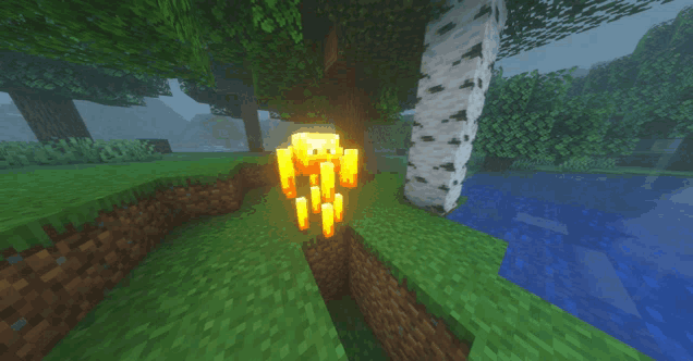 a bunch of glowing candles hanging from a tree in a video game