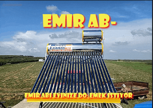 a solar heater with the words emir ab written on it