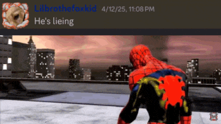 a screenshot of a video game shows a spider man standing on a roof