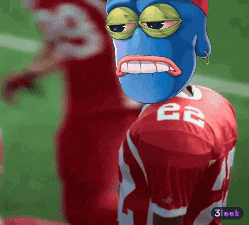 a cartoon character wearing a red jersey with the number 82