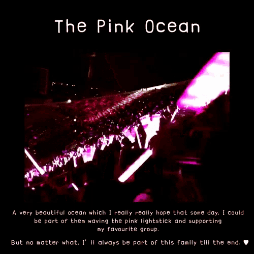 a poster for the pink ocean with a picture of a crowd