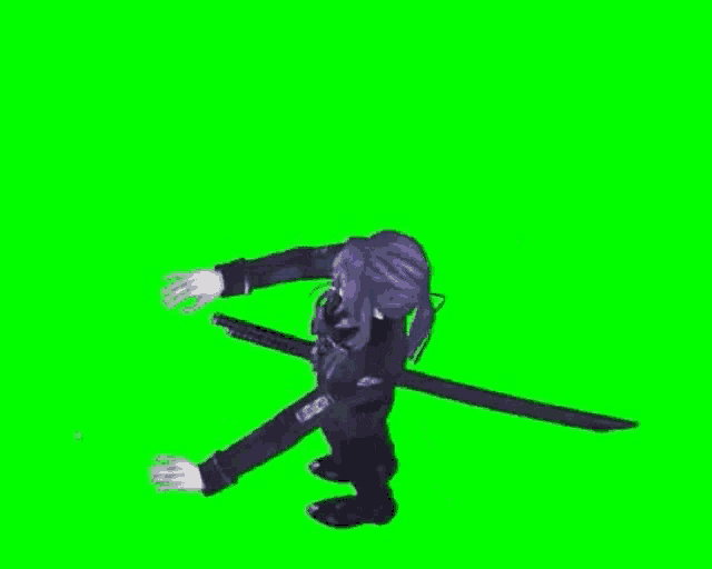 a 3d animated character is standing in front of a green screen .