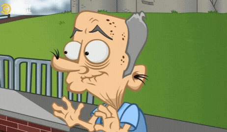 a cartoon of a man with a big nose and a brick wall behind him that says comedy central