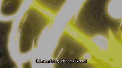 a person is holding a crimson lotus phoenix blade .