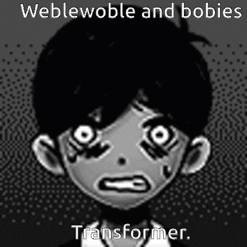a black and white image of a boy with a caption that says transformer .