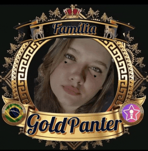 a picture of a girl with the name familia gold panter