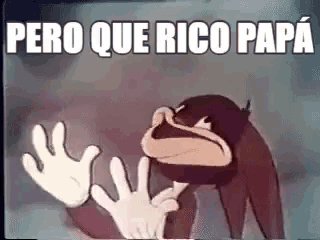 a cartoon of a monkey with gloves on and the words `` pero que rico papa '' .