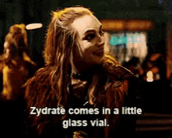 a woman in a fur coat says zydrate comes in a little glass vial .