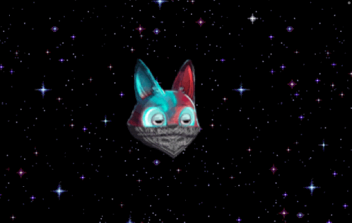 a pixel art of a cat in space