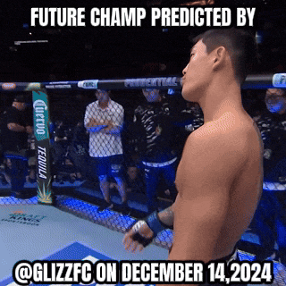 a man in a boxing ring with the words future champ predicted by @glizzfc on december 14 2024