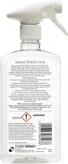 the back of a bottle of arms perfectum