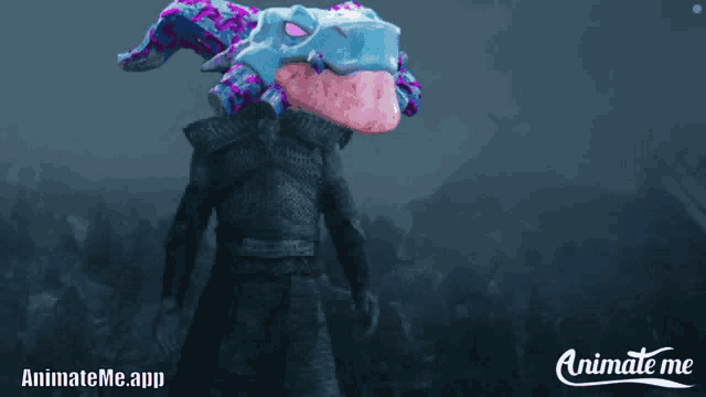 an animate me app shows a man with a dragon head