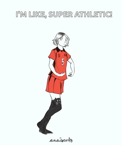 a drawing of a female volleyball player with the number 5 on her jersey