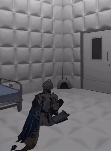 a man in a cape with the letter x on it sits on the floor